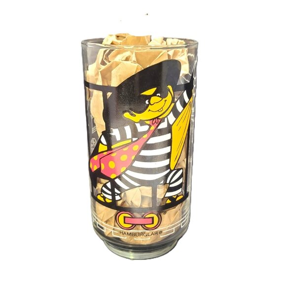 1977 McDonald's Action Series HAMBURGLER Drinking Glass Collectible Fast Food - Picture 1 of 9